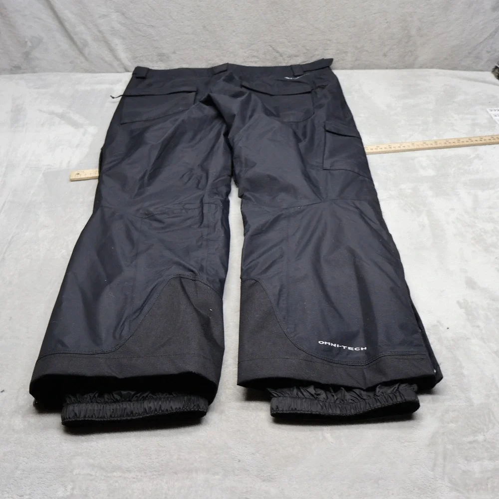 Columbia Snow Pants Men Large Black Cargo Ridge 2 Run III Omni-Heat Winter 39x34